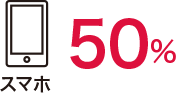 スマホ50%